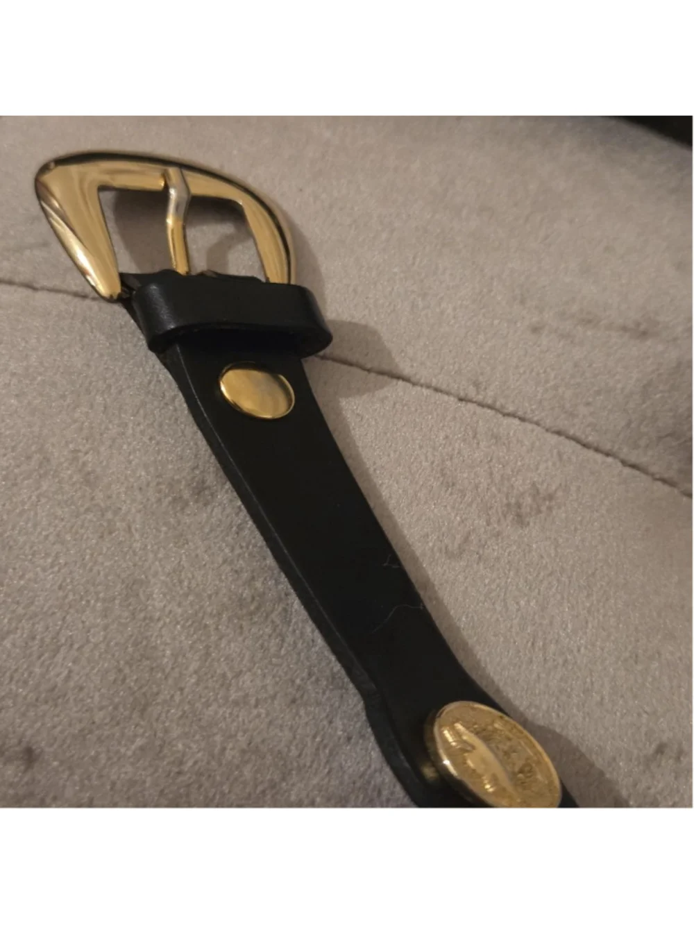 Gianni Versace Vintage gold plated Medusa Coin Leather Belt